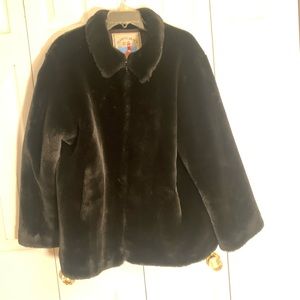 Vintage Faux Fur zip coat Medium